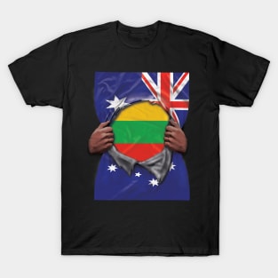 Lithuania Flag Australian Flag Ripped - Gift for Lithuanian From Lithuania T-Shirt